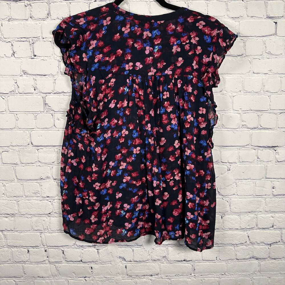 Lucky Brand Floral Tie-Front Short Sleeve Shirt - Picture 2 of 4